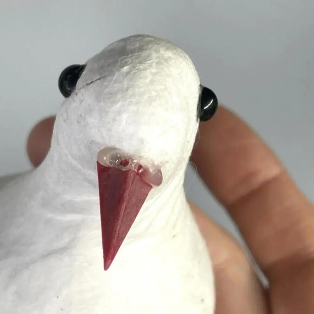 Vintage White Feathered Dove Bird‎ Christmas Tree Ornament 9